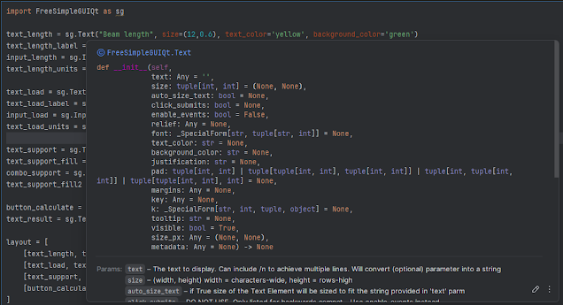 Function tooltips inside the IDE